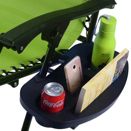 2 Pieces Folding Lounge Chair with Zero Gravity-Green - Green - Beach & Lawn Chairs
