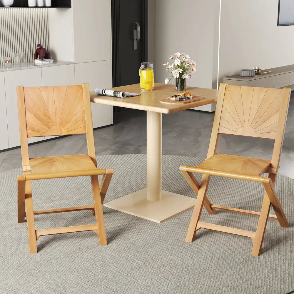 2 Pieces Folding Patio Chairs with Inclined Backrest - Patio Dining Chairs