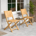 2 Pieces Folding Patio Chairs with Inclined Backrest - Patio Dining Chairs