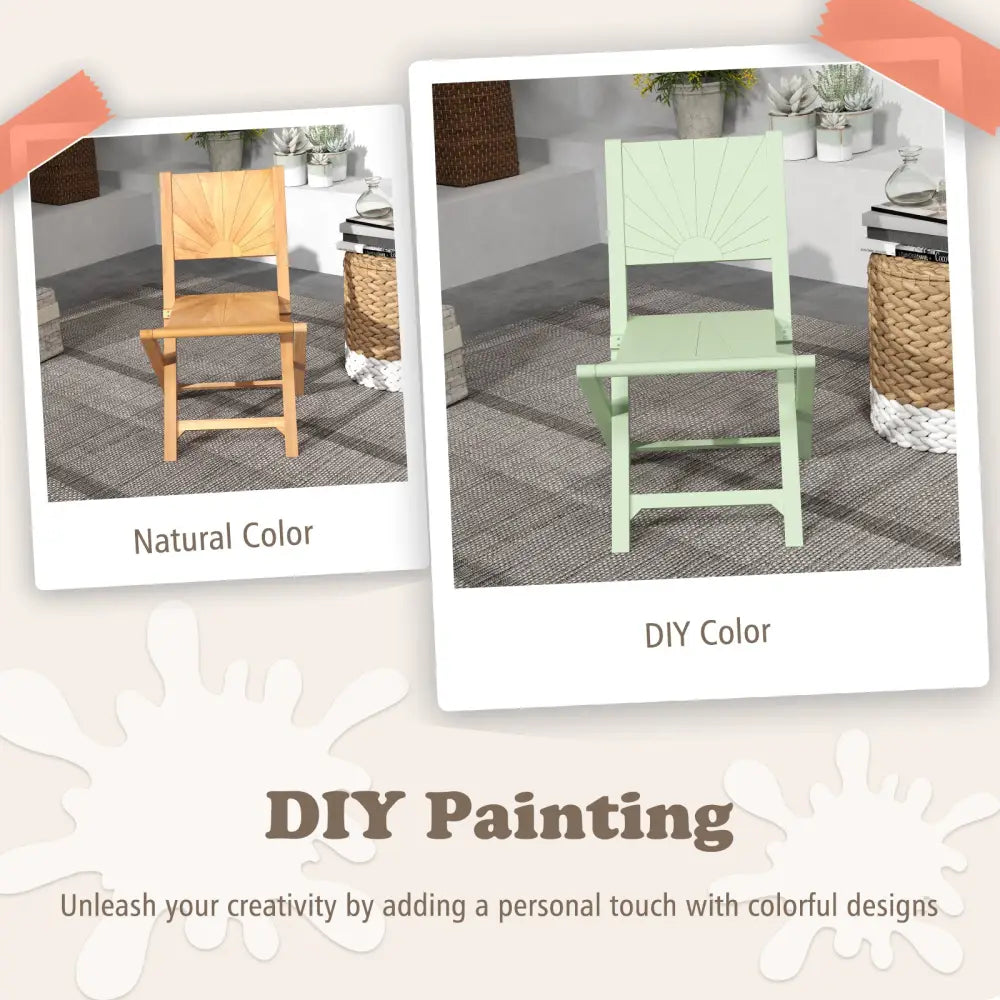 2 Pieces Folding Patio Chairs with Inclined Backrest - Patio Dining Chairs