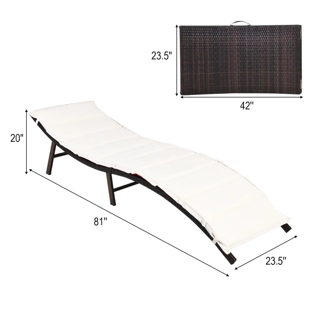 2 Pieces Folding Patio Lounger Chair - Red - Outdoor Chaise Lounges