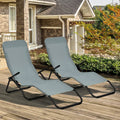 2 Pieces Folding Portable Patio Chaise Lounger with Rocking Design-Light Green - Light Green - Outdoor Chaise Lounges