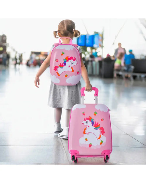 2 Pieces Kids Carry-on Luggage Set with 12 Inch Backpack-Multicolor - Multicolor - Kids Luggage