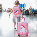 2 Pieces Kids Carry - on Luggage Set with 12 Inch Backpack - Multicolor - Oasis Home Essentials