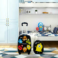 2 Pieces Kids Luggage Set 12 Inch Backpack and 16 Inch Rolling Suitcase - Black - Kids Luggage