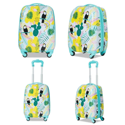 2 Pieces Kid’s Luggage Set 12-inch Backpack and 16-inch Rolling Suitcase Travel - Multicolor - Kids Luggage
