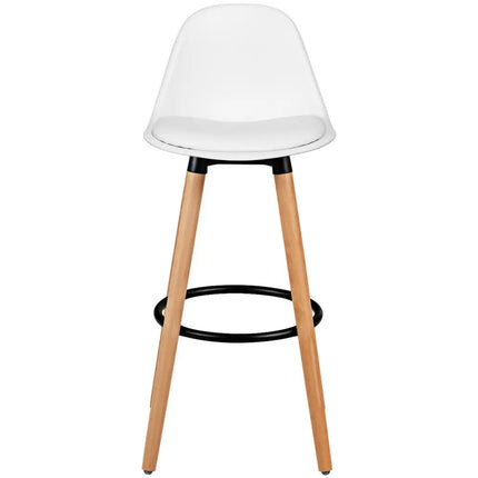 2 Pieces Mid Century Barstool 28.5 Inches Dining Pub Chair-White Costway
