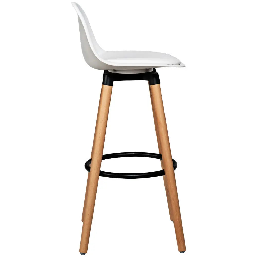 2 Pieces Mid Century Barstool 28.5 Inches Dining Pub Chair-White Costway
