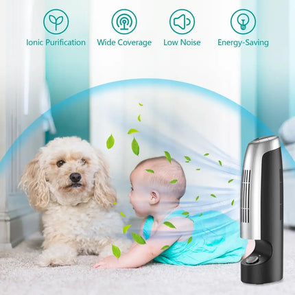 2 Pieces Mini Ionic Whisper Home Air Purifier for Dust and Smoke - Gray - Air Purifiers