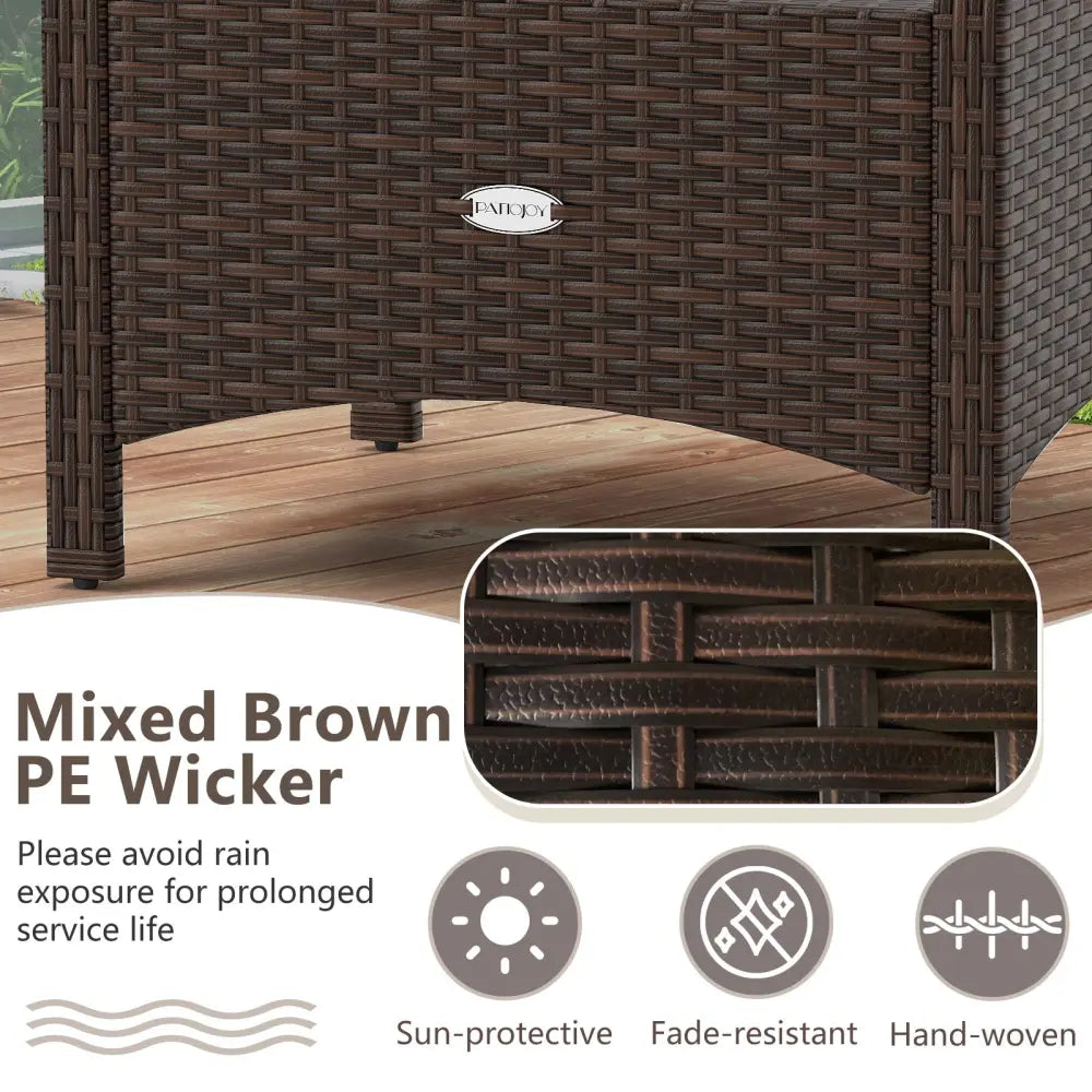 2 Pieces Outdoor Patio PE Wicker Ottomans with Removable Cushions-Beige - Beige - Outdoor Seating & Patio Chairs