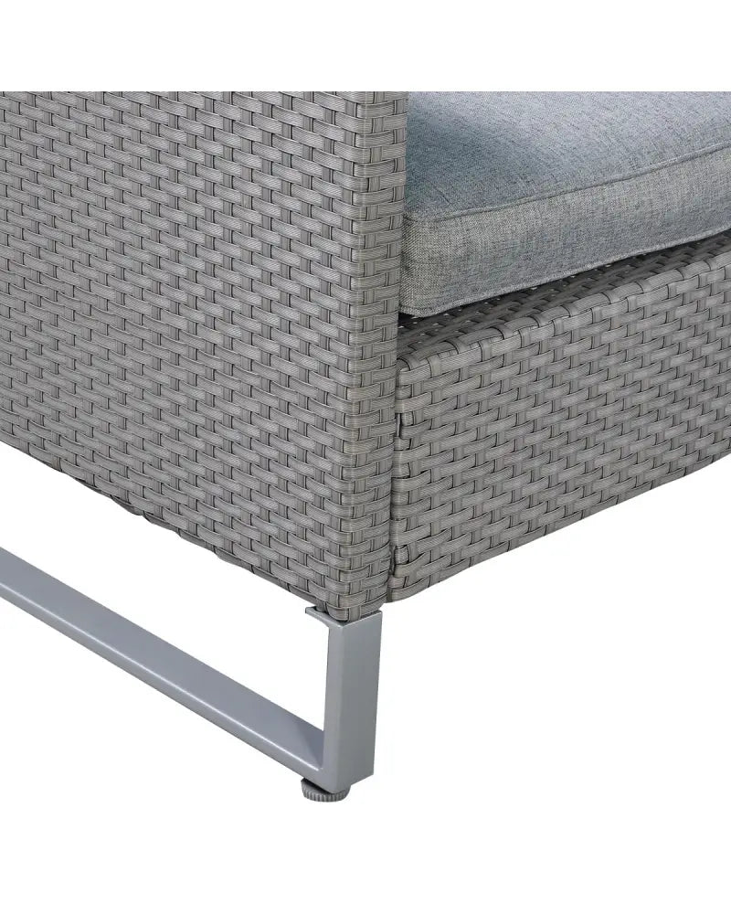 2 Pieces Patio Furniture Sofa Set with Cushions and Sofa Clips-Gray - Gray - Outdoor Sectionals