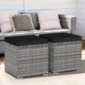 2 Pieces Patio Ottoman with Hidden Storage Space-Mix Grey-black - Mix Grey-black - Outdoor Seating & Patio Chairs
