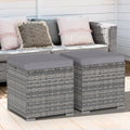 2 Pieces Patio Ottoman with Hidden Storage Space-Mix Grey-grey - Mix Grey-grey - Outdoor Seating & Patio Chairs