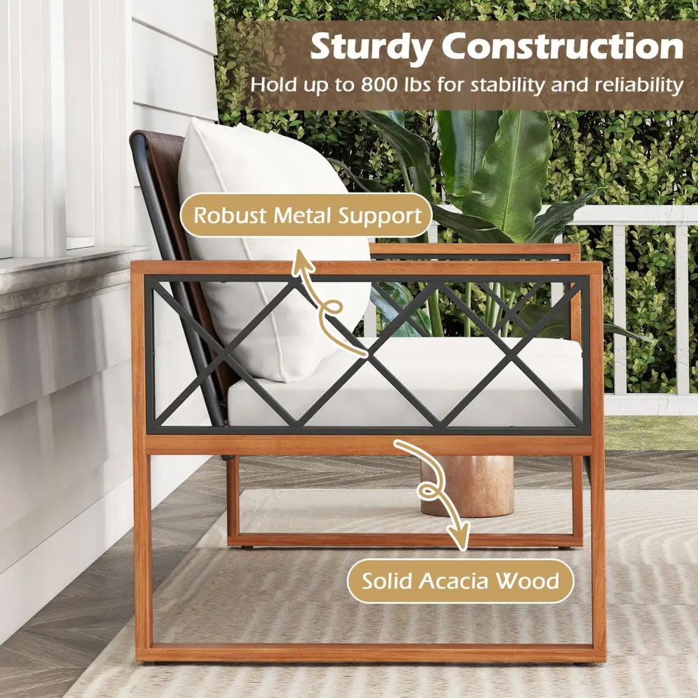 2 Pieces Patio PE Wicker Furniture Set Outside Conversation Set for Porch-White - White - Patio Conversation Sets