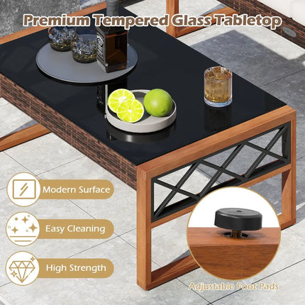 2 Pieces Patio PE Wicker Furniture Set Outside Conversation Set for Porch-White - White - Patio Conversation Sets