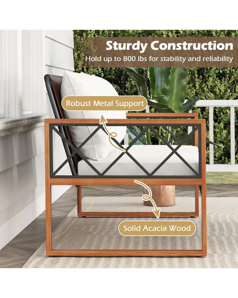 2 Pieces Patio PE Wicker Furniture Set Outside Conversation Set for Porch-White - White - Patio Conversation Sets