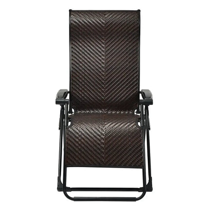 2 Pieces Patio Rattan Zero Gravity Lounge Chair - Outdoor Seating & Patio Chairs
