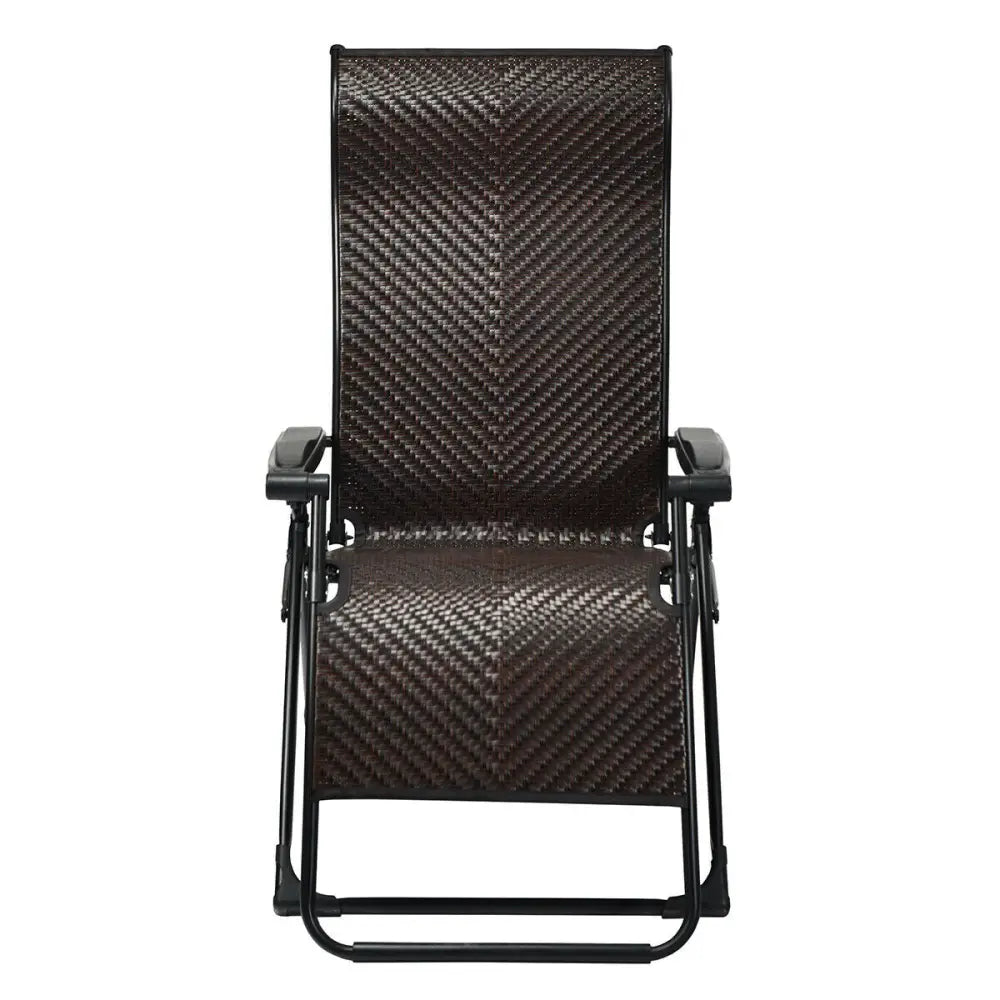 2 Pieces Patio Rattan Zero Gravity Lounge Chair - Outdoor Seating & Patio Chairs