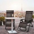 2 Pieces Patio Rattan Zero Gravity Lounge Chair - Outdoor Seating & Patio Chairs