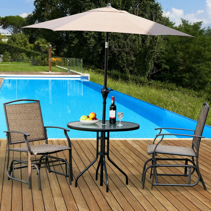 2 Pieces Patio Swing Single Glider Chair Rocking Seating - Natural - Patio Rocking Chairs & Gliders