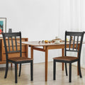 2 Pieces Solid Whitesburg Spindle Back Wood Dining Chairs-Black Costway