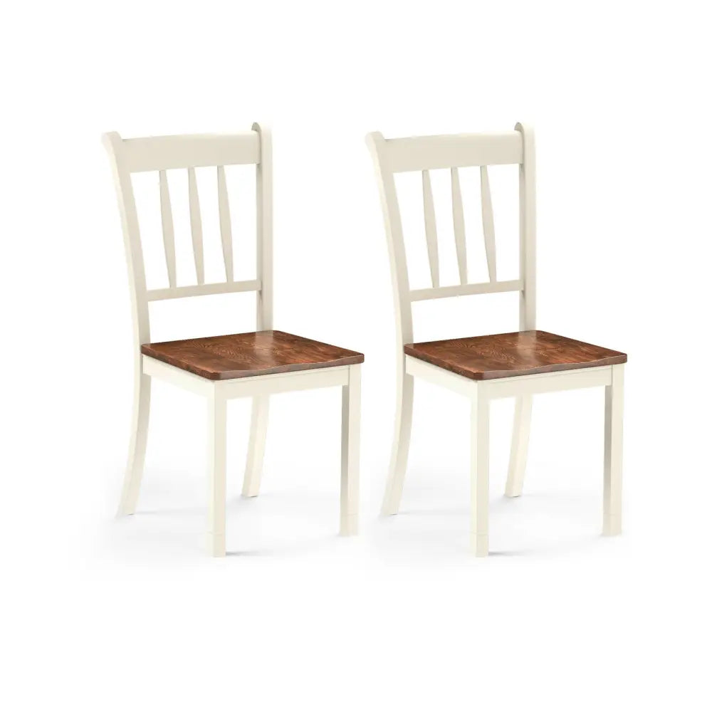2 Pieces Solid Whitesburg Spindle Back Wood Dining Chairs-White - White - Dining Chairs