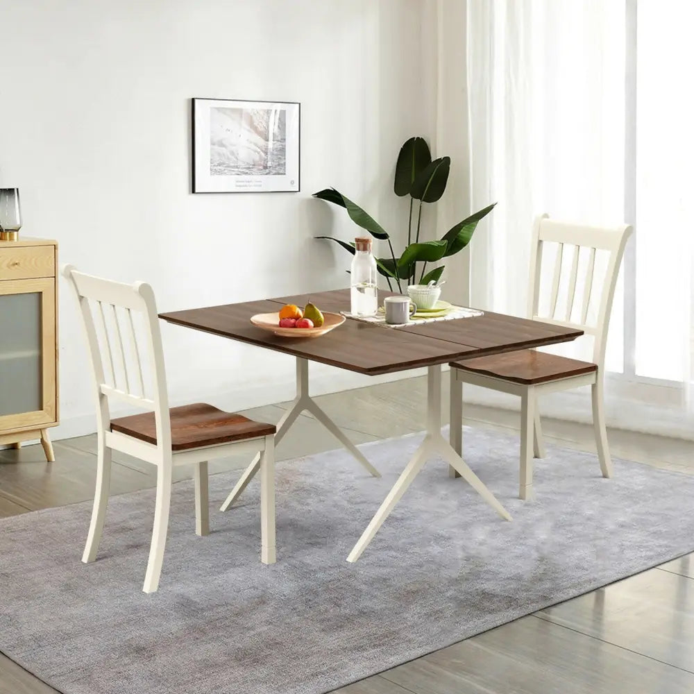 2 Pieces Solid Whitesburg Spindle Back Wood Dining Chairs - White - Oasis Home Essentials
