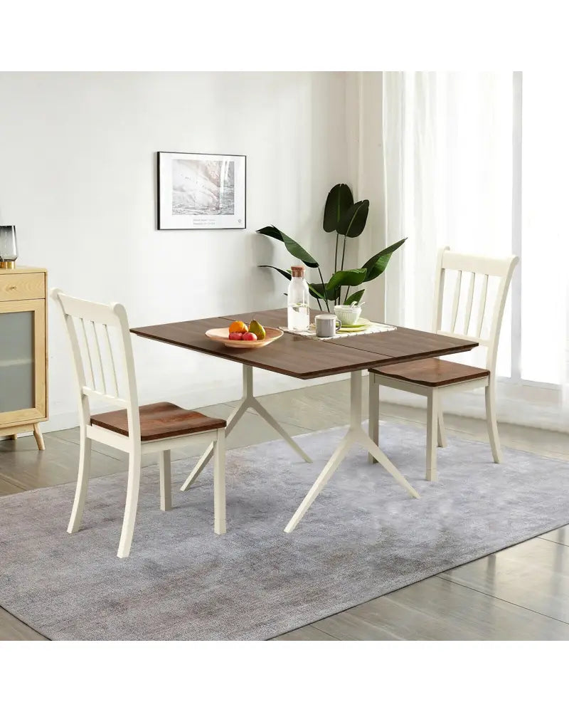 2 Pieces Solid Whitesburg Spindle Back Wood Dining Chairs-White - White - Dining Chairs