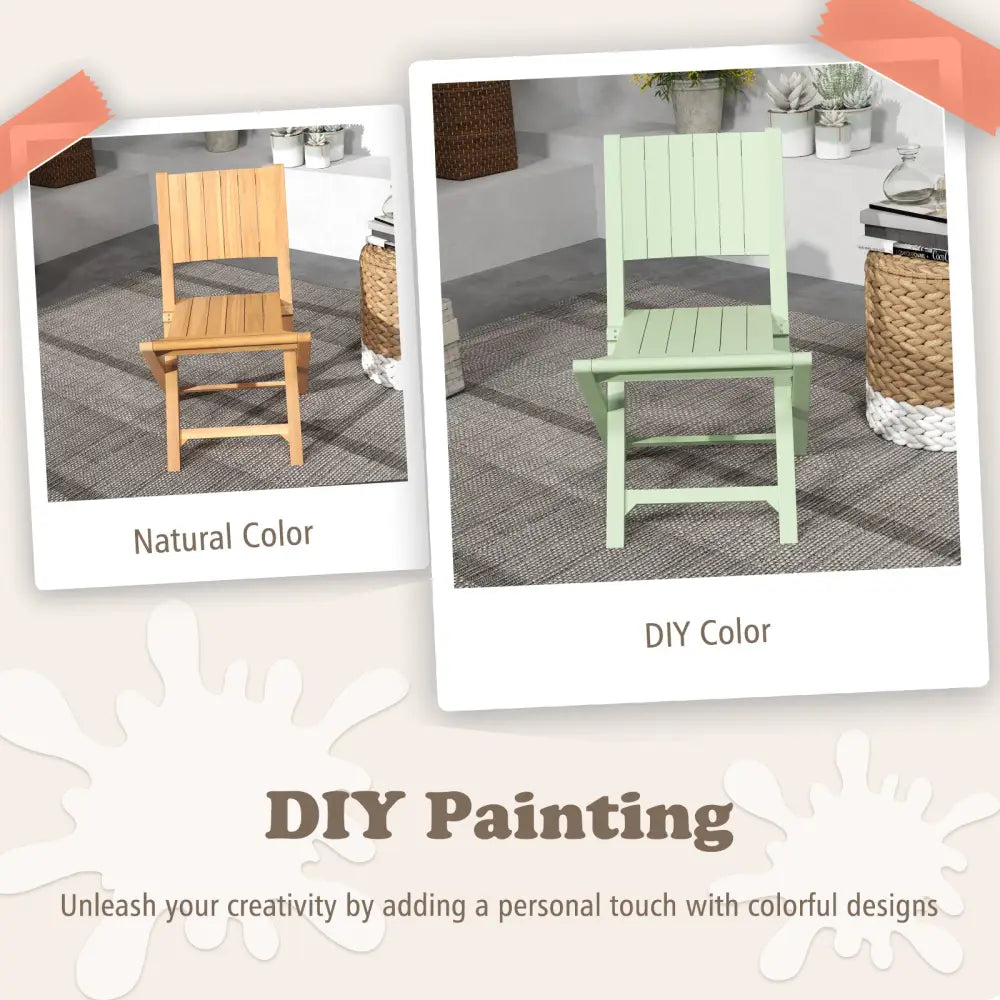 2 Pieces Teak Wood Outdoor Dining Chairs with Slatted Sea - Patio Dining Chairs