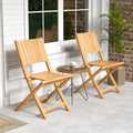 2 Pieces Teak Wood Outdoor Dining Chairs with Slatted Sea - Patio Dining Chairs