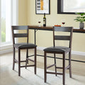 2-Pieces Upholstered Bar Stools Counter Height Chairs with PU Leather Cover Costway
