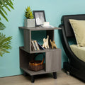 2 Pieces Wooden Modern Nightstand Set with Legs for Living Room Costway