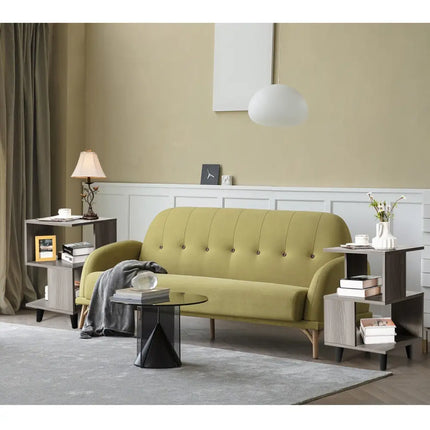 2 Pieces Wooden Modern Nightstand Set with Legs for Living Room Costway