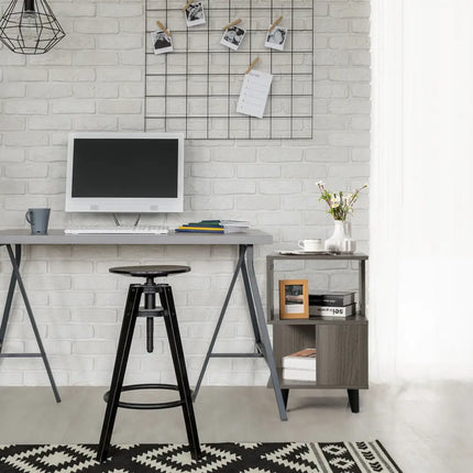 2 Pieces Wooden Modern Nightstand Set with Legs for Living Room Costway