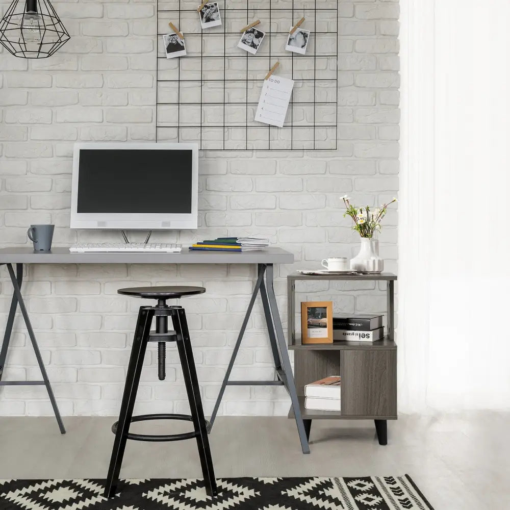 2 Pieces Wooden Modern Nightstand Set with Legs for Living Room Costway
