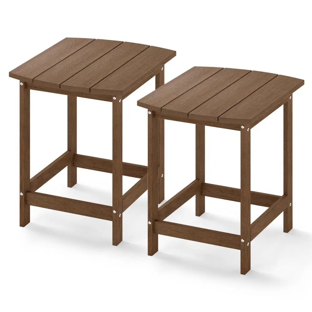 2-Pieces18 Inches Adirondack Outdoor Side Table for Patio and Garden-Coffee - Coffee - Patio Coffee Tables