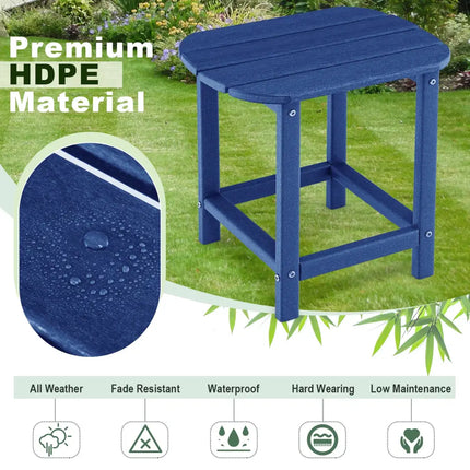 2-Pieces18 Inches Adirondack Outdoor Side Table for Patio and Garden-Navy - Navy - Patio Coffee Tables
