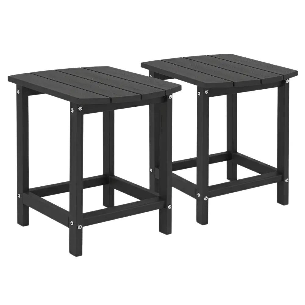2-Pieces18 Inches Adirondack Outdoor Side Table for Patio and Garden-Black - Black - Patio Coffee Tables