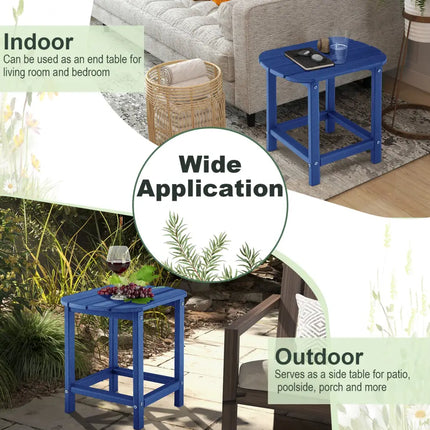 2-Pieces18 Inches Adirondack Outdoor Side Table for Patio and Garden-Navy - Navy - Patio Coffee Tables