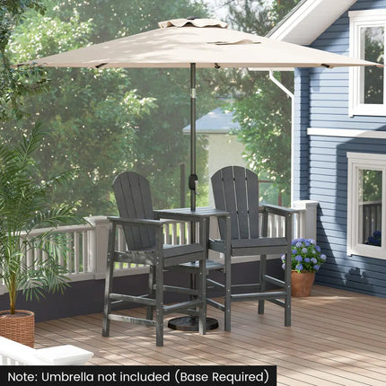 2-Seat Adirondack Chair All-Weather Adirondack Chair with Double Connecting Tray-Gray - Gray - Adirondack Chairs
