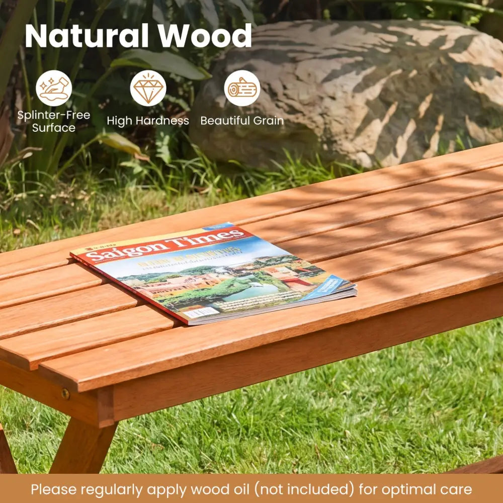 2-Seat Wooden Garden Patio Bench with X-Shaped Legs-Set of 2 - Outdoor Benches