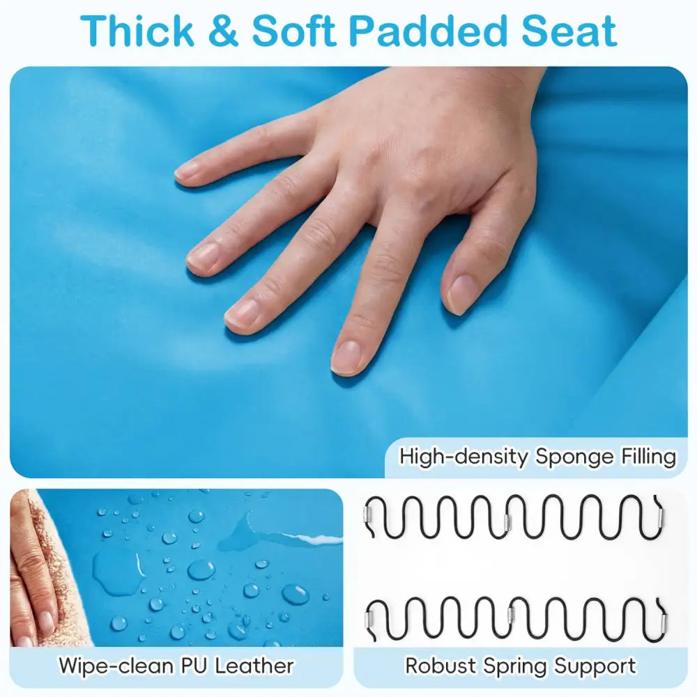 2-Seater Kids Recliner Double Toddler Sofa Chair with 2 Cup Holders-Blue - Blue - Kids Chairs & Seating