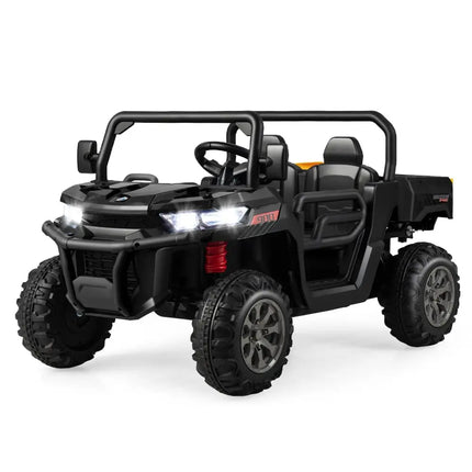 2 - Seater Kids Ride On Dump Truck with Dump Bed and Shovel - Black - Oasis Home Essentials