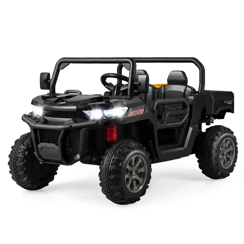 2 - Seater Kids Ride On Dump Truck with Dump Bed and Shovel - Black - Oasis Home Essentials