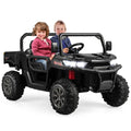 2 - Seater Kids Ride On Dump Truck with Dump Bed and Shovel - Black - Oasis Home Essentials