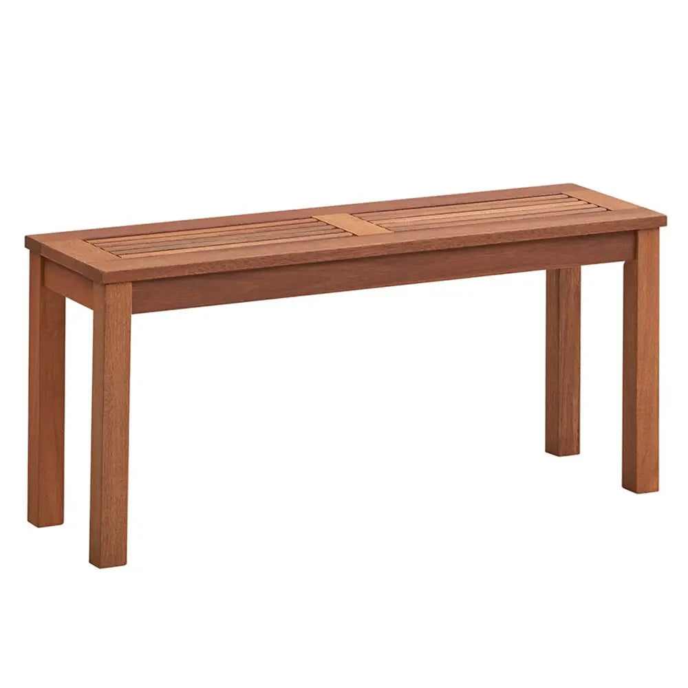 2-Seater Patio Backless Dining Bench with Breathable Slatted Seat - Natural - Outdoor Benches