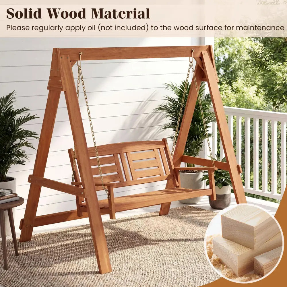 2-Seater Porch Swing with Stand Adjustable Chains - Porch Swings