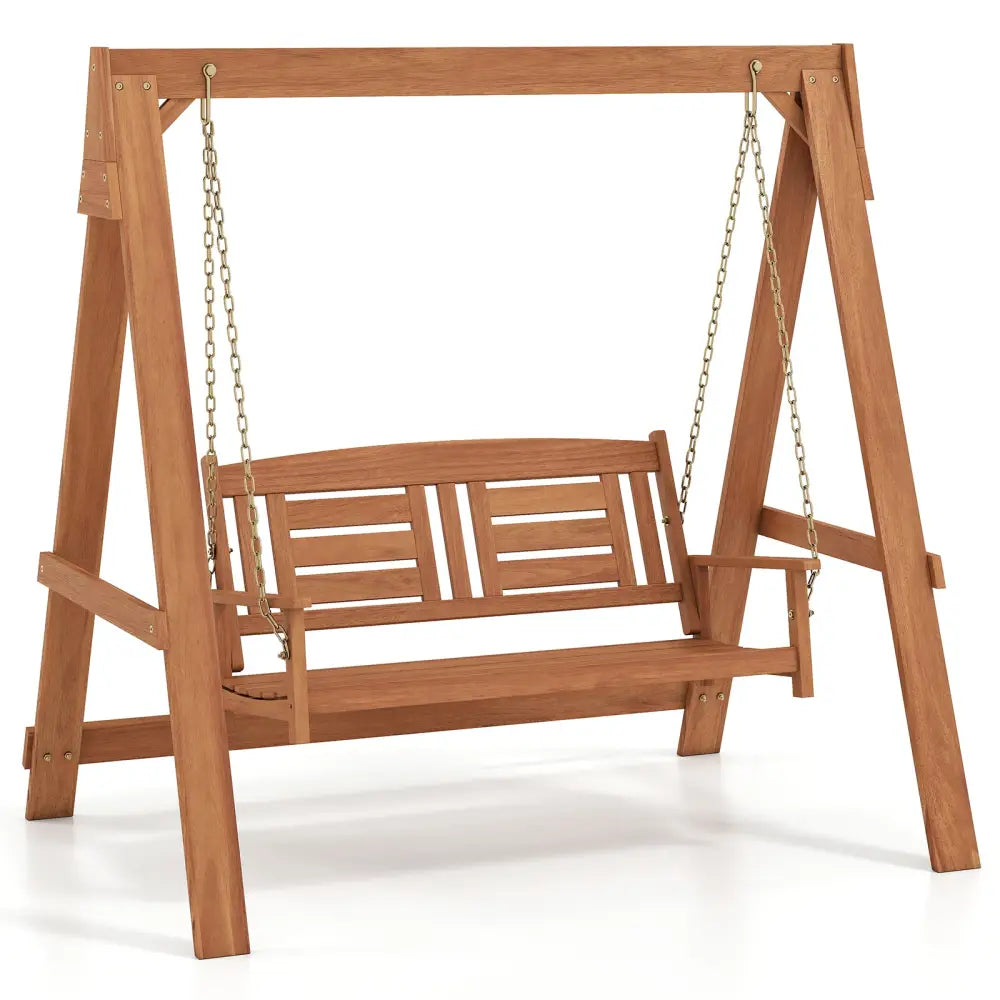 2-Seater Porch Swing with Stand Adjustable Chains - Porch Swings