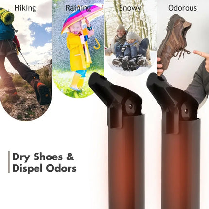 2 - Shoe Electric Shoe Dryer with Portable Adjustable Warmer for Boots and Socks - Gray - Oasis Home Essentials