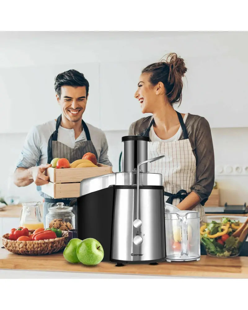 2 Speed Electric Juice Press for Fruit and Vegetable - Silver - Juicers & Coffee Machines